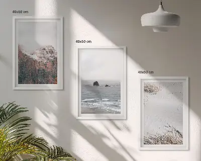 Set de tablouri pentru dormitor cu peisaj de munți, nori, mare, nisip și natură