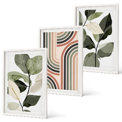 Set tablouri pentru dormitor Motive vegetale geometrice