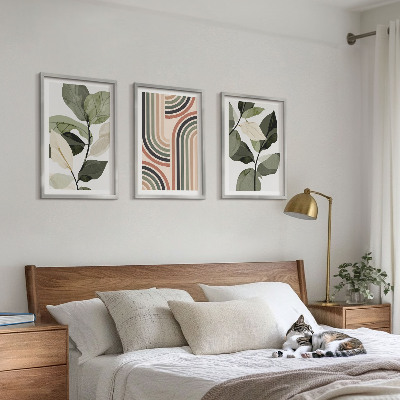 Set tablouri pentru dormitor Motive vegetale geometrice