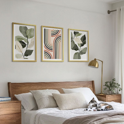 Set tablouri pentru dormitor Motive vegetale geometrice