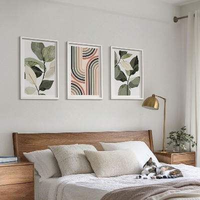 Set tablouri pentru dormitor Motive vegetale geometrice