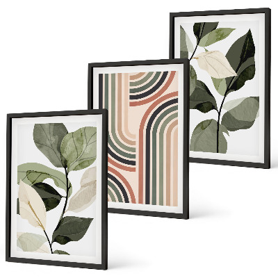 Set tablouri pentru dormitor Motive vegetale geometrice