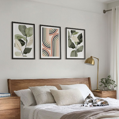 Set tablouri pentru dormitor Motive vegetale geometrice