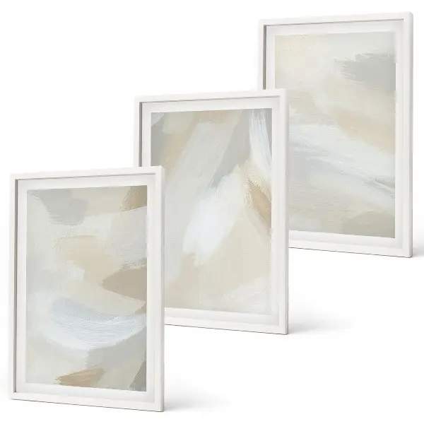 Set de tablouri pentru dormitor cu fundal abstract realizat prin tehnica pensulei