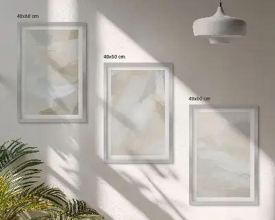 Set de tablouri pentru dormitor cu fundal abstract realizat prin tehnica pensulei