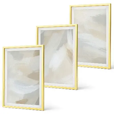 Set de tablouri pentru dormitor cu fundal abstract realizat prin tehnica pensulei