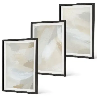 Set de tablouri pentru dormitor cu fundal abstract realizat prin tehnica pensulei