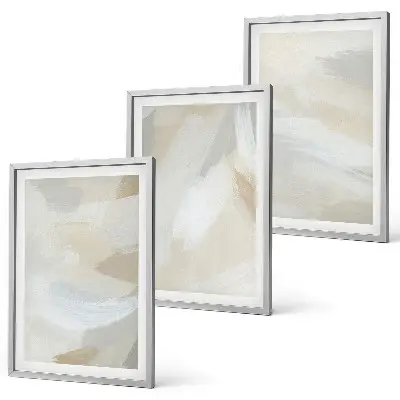 Set de tablouri pentru dormitor cu fundal abstract realizat prin tehnica pensulei