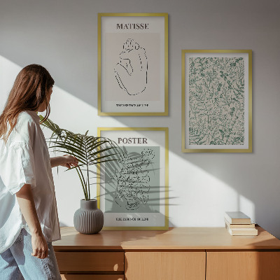 Set tablouri decorative Linii, modele vegetale, minimalism