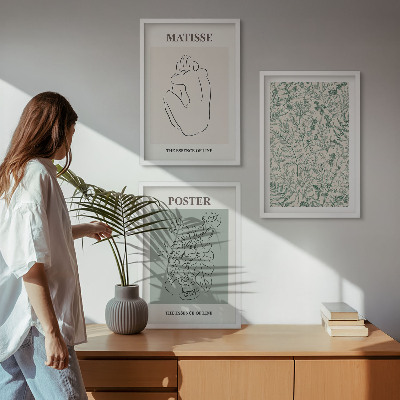 Set tablouri decorative Linii, modele vegetale, minimalism