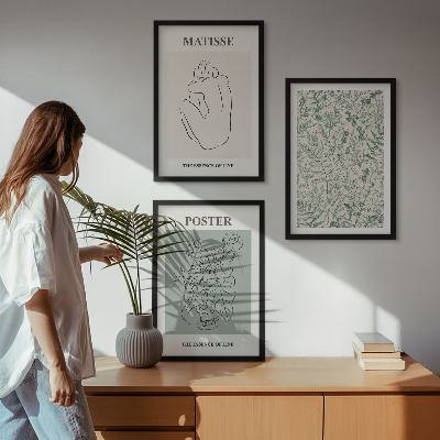 Set tablouri decorative Linii, modele vegetale, minimalism