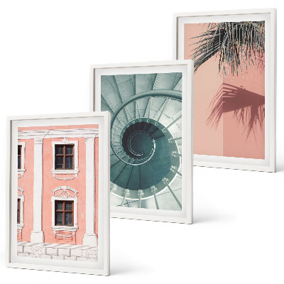 Set tablouri pentru dormitor Arhitectură spiralată pastelată