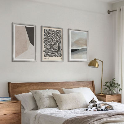 Set tablouri decorative Modele abstracte bej și gri