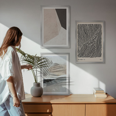 Set tablouri decorative Modele abstracte bej și gri