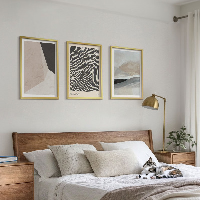 Set tablouri decorative Modele abstracte bej și gri