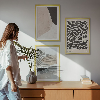 Set tablouri decorative Modele abstracte bej și gri