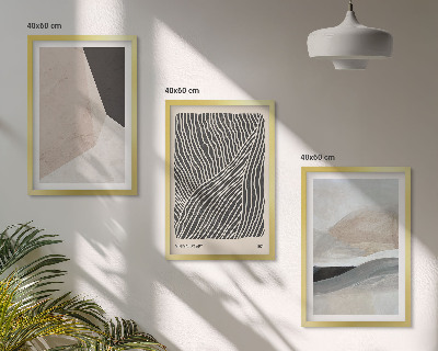 Set tablouri decorative Modele abstracte bej și gri