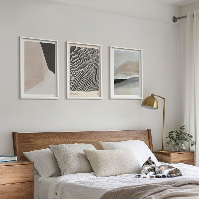 Set tablouri decorative Modele abstracte bej și gri