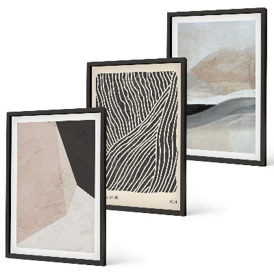 Set tablouri decorative Modele abstracte bej și gri