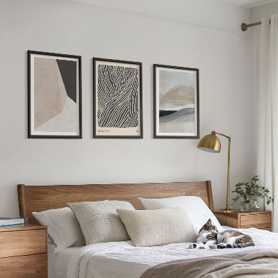 Set tablouri decorative Modele abstracte bej și gri
