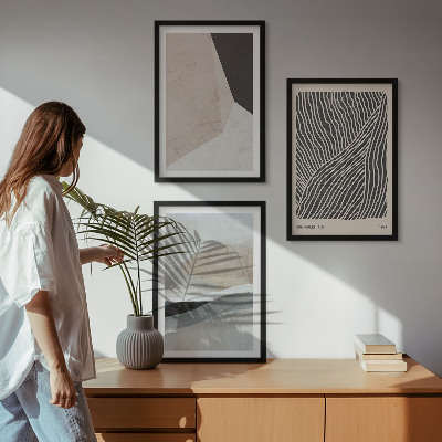 Set tablouri decorative Modele abstracte bej și gri