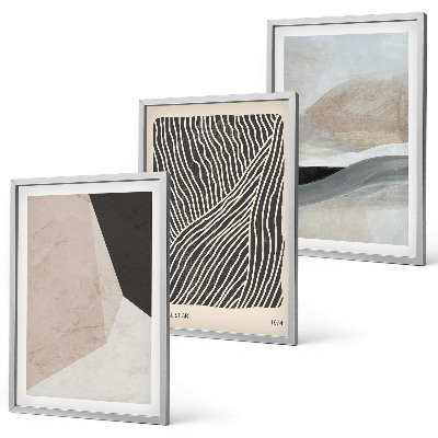 Set tablouri decorative Modele abstracte bej și gri