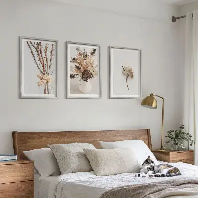Set tablouri pentru dormitor cu model de flori și ramuri minimaliste