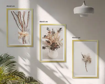 Set tablouri pentru dormitor cu model de flori și ramuri minimaliste