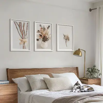 Set tablouri pentru dormitor cu model de flori și ramuri minimaliste