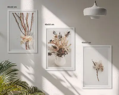 Set tablouri pentru dormitor cu model de flori și ramuri minimaliste