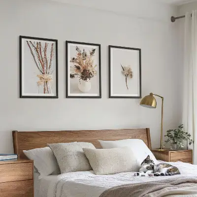 Set tablouri pentru dormitor cu model de flori și ramuri minimaliste