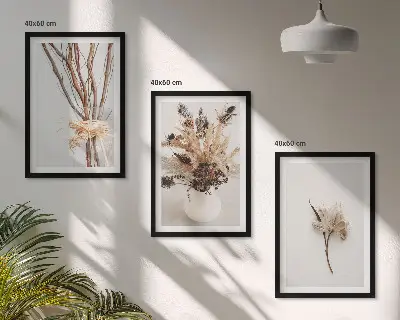 Set tablouri pentru dormitor cu model de flori și ramuri minimaliste