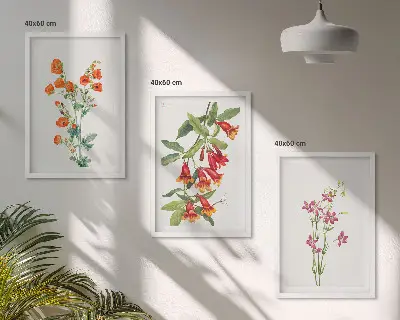 Set de tablouri pentru dormitor cu pictură retro de flori vintage