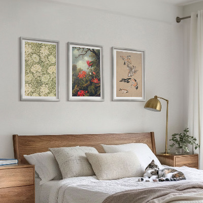 Set tablouri decorative Flori păsări natură
