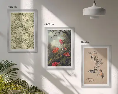 Set tablouri decorative cu motive de flori, păsări și natură