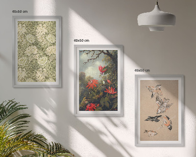 Set tablouri decorative Flori păsări natură