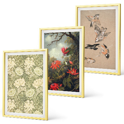 Set tablouri decorative Flori păsări natură