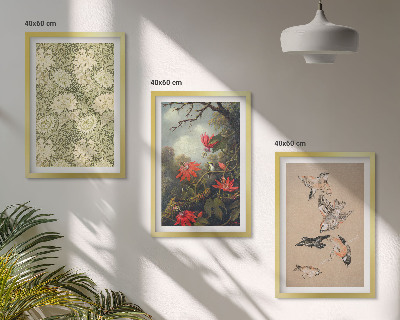 Set tablouri decorative Flori păsări natură
