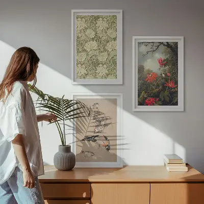 Set tablouri decorative cu motive de flori, păsări și natură