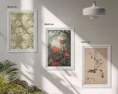 Set tablouri decorative cu motive de flori, păsări și natură