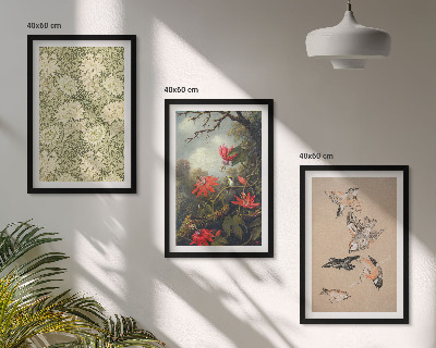 Set tablouri decorative Flori păsări natură