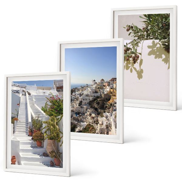 Set tablouri pentru dormitor Scări albe, vedere la Santorini