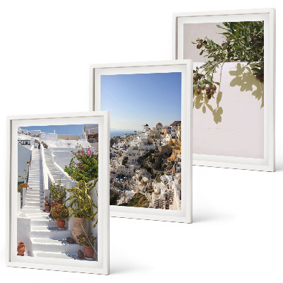 Set tablouri pentru dormitor Scări albe, vedere la Santorini