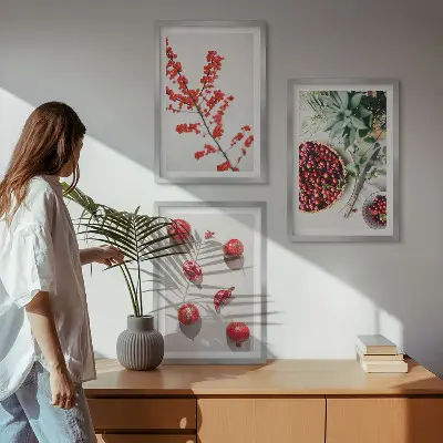 Set de tablouri decorative cu fructe de pădure minimaliste