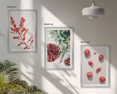 Set de tablouri decorative cu fructe de pădure minimaliste