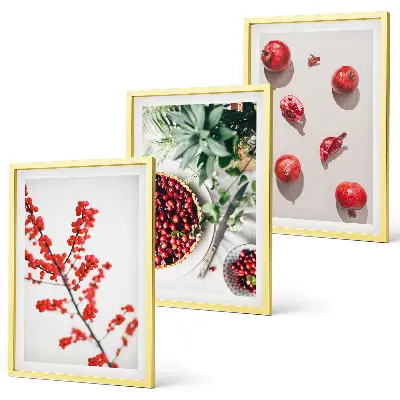 Set de tablouri decorative cu fructe de pădure minimaliste