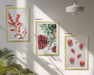 Set de tablouri decorative cu fructe de pădure minimaliste