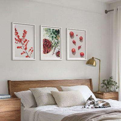 Set tablouri decorative Fructe roșii ale plantelor minimalistice