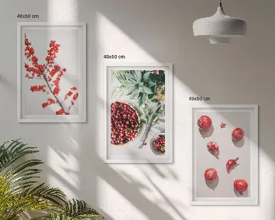 Set de tablouri decorative cu fructe de pădure minimaliste