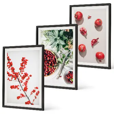 Set de tablouri decorative cu fructe de pădure minimaliste